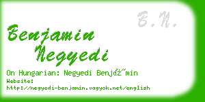 benjamin negyedi business card